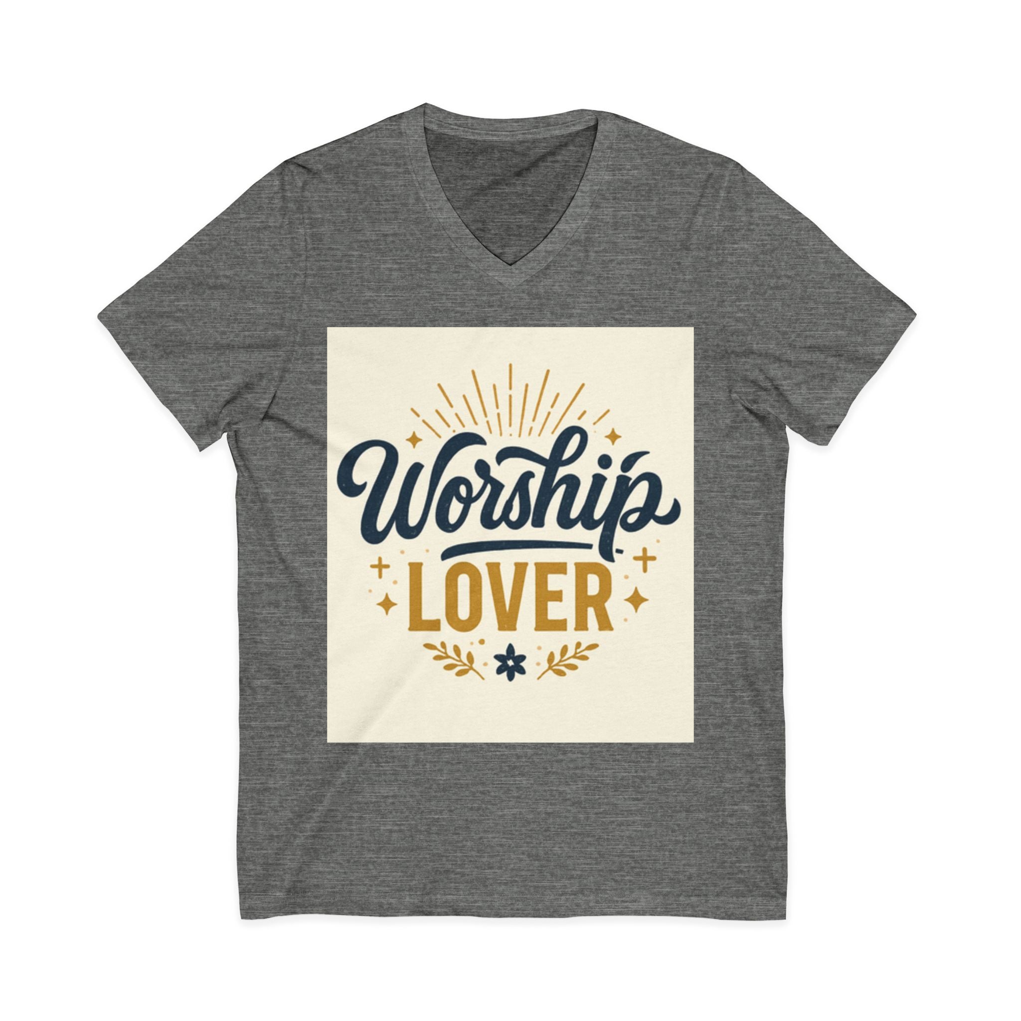 Worship Lover Tee, V Neck Shirt, Praise and Worship olive