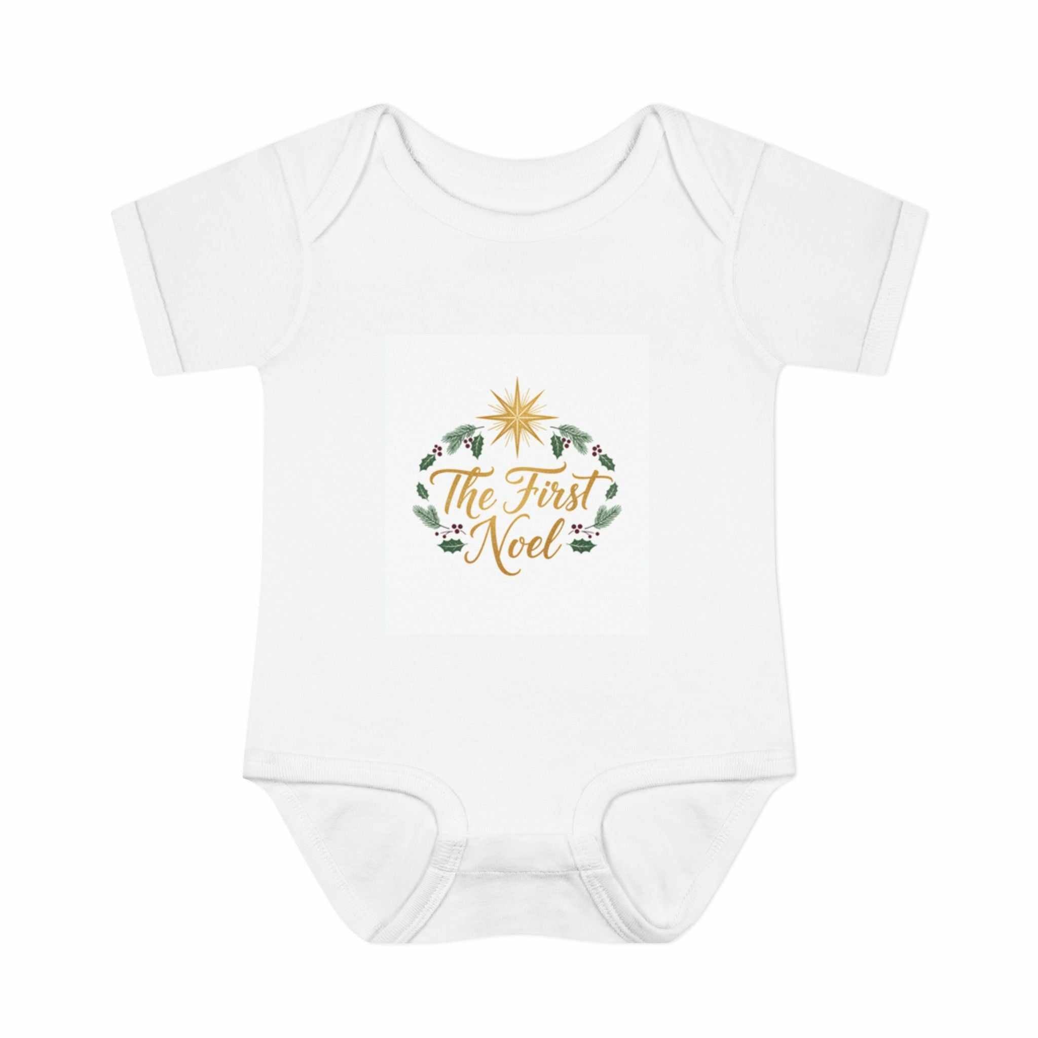 Infant Bodysuit – "The First Noel" Christmas Baby Onesie - faithcovenant