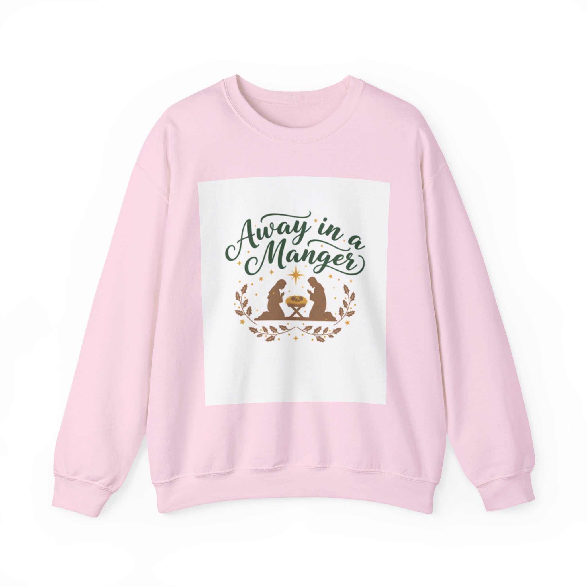 christian sweatshirt — "Away in a Manger" Nativity Crewneck - faithcovenant