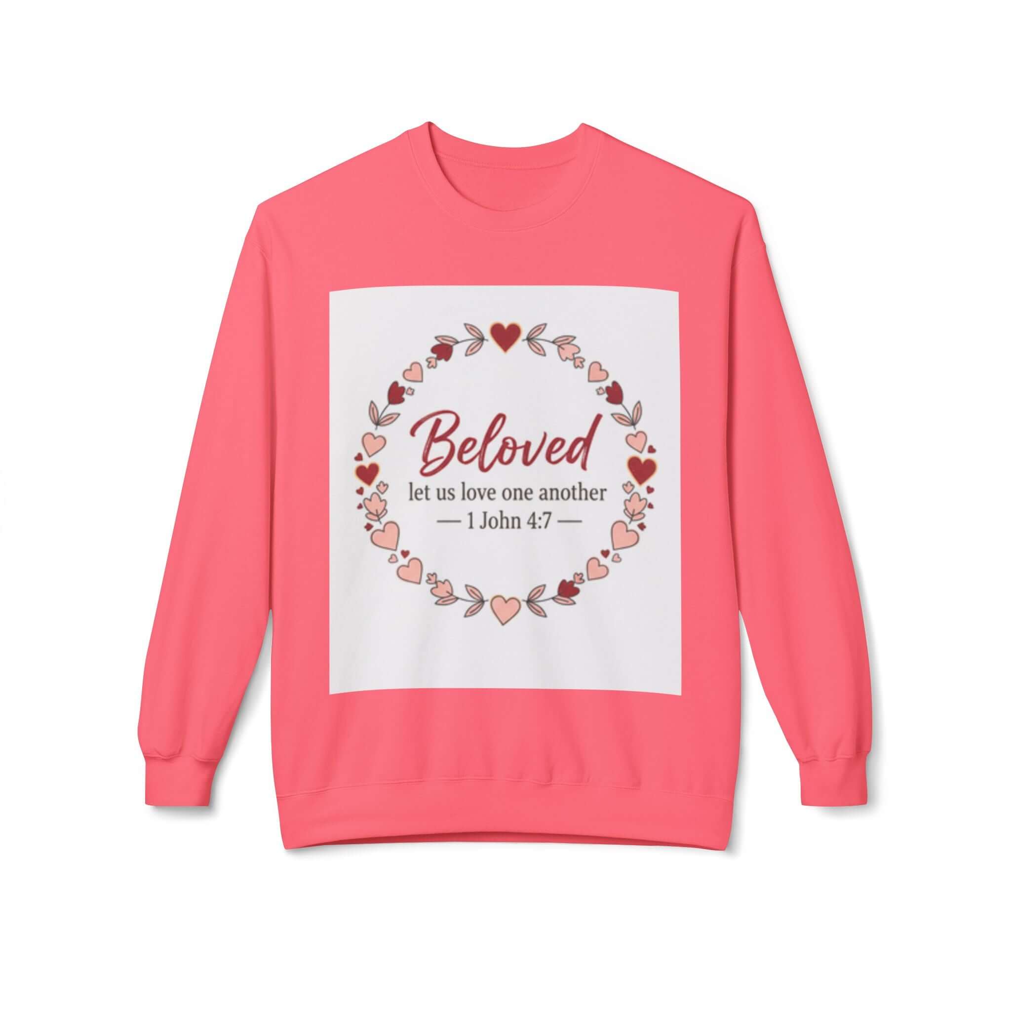 christian sweatshirt Love One Another Sweatshirt pink Christian Crewneck