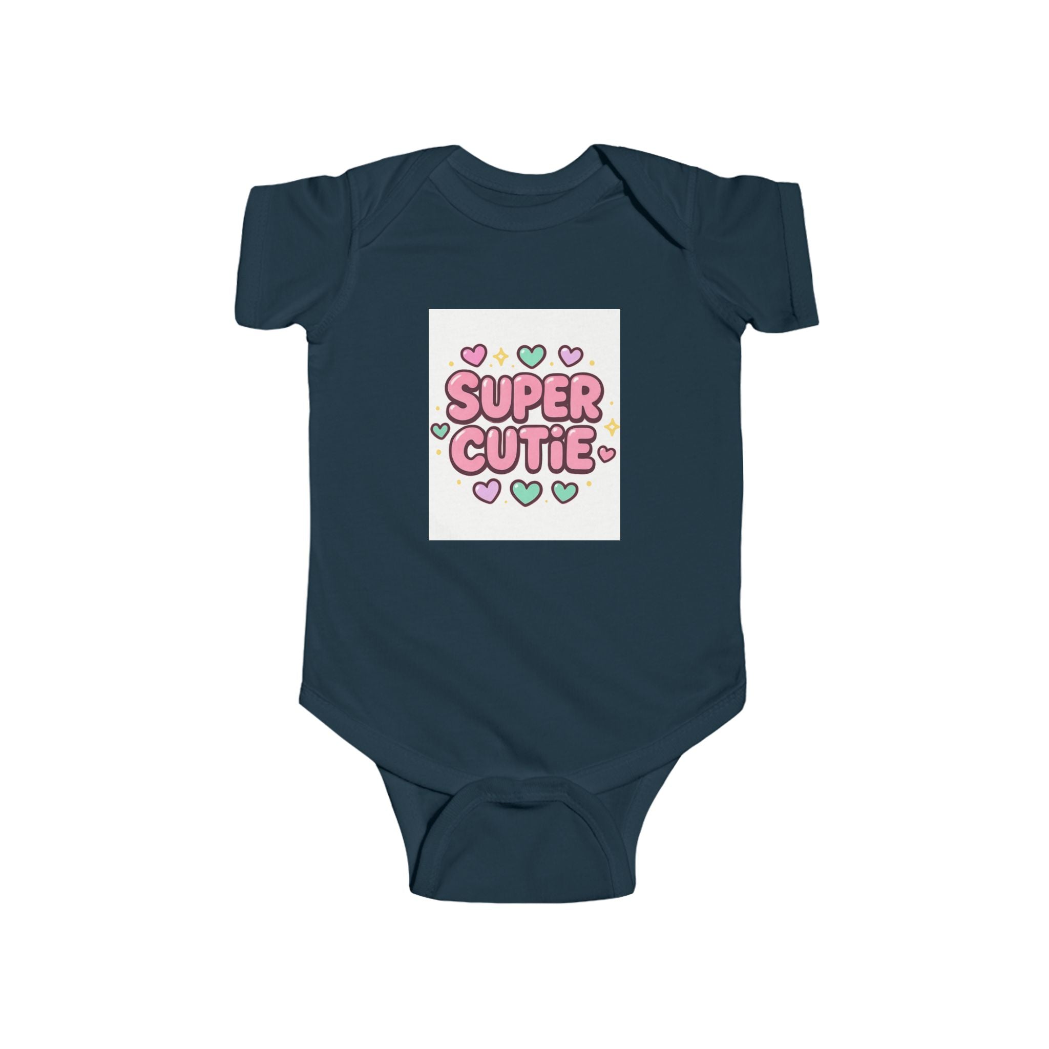 christian gifts Girls Super Cutie Bodysuit, Baby Girl Outfit, dark grey