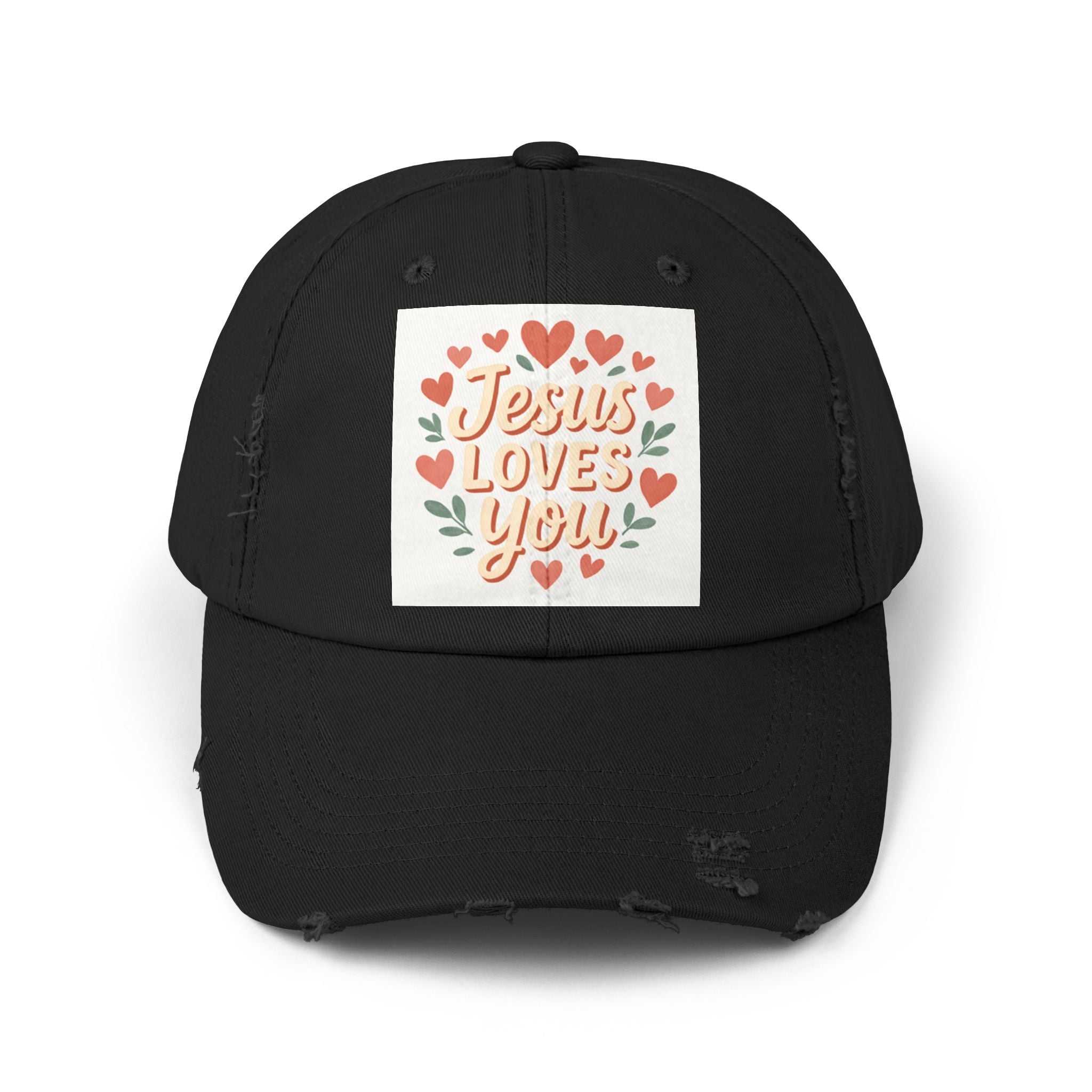 Jesus Loves You Distressed Cap, Vintage Cap, Jesus Apparel - faithcovenant