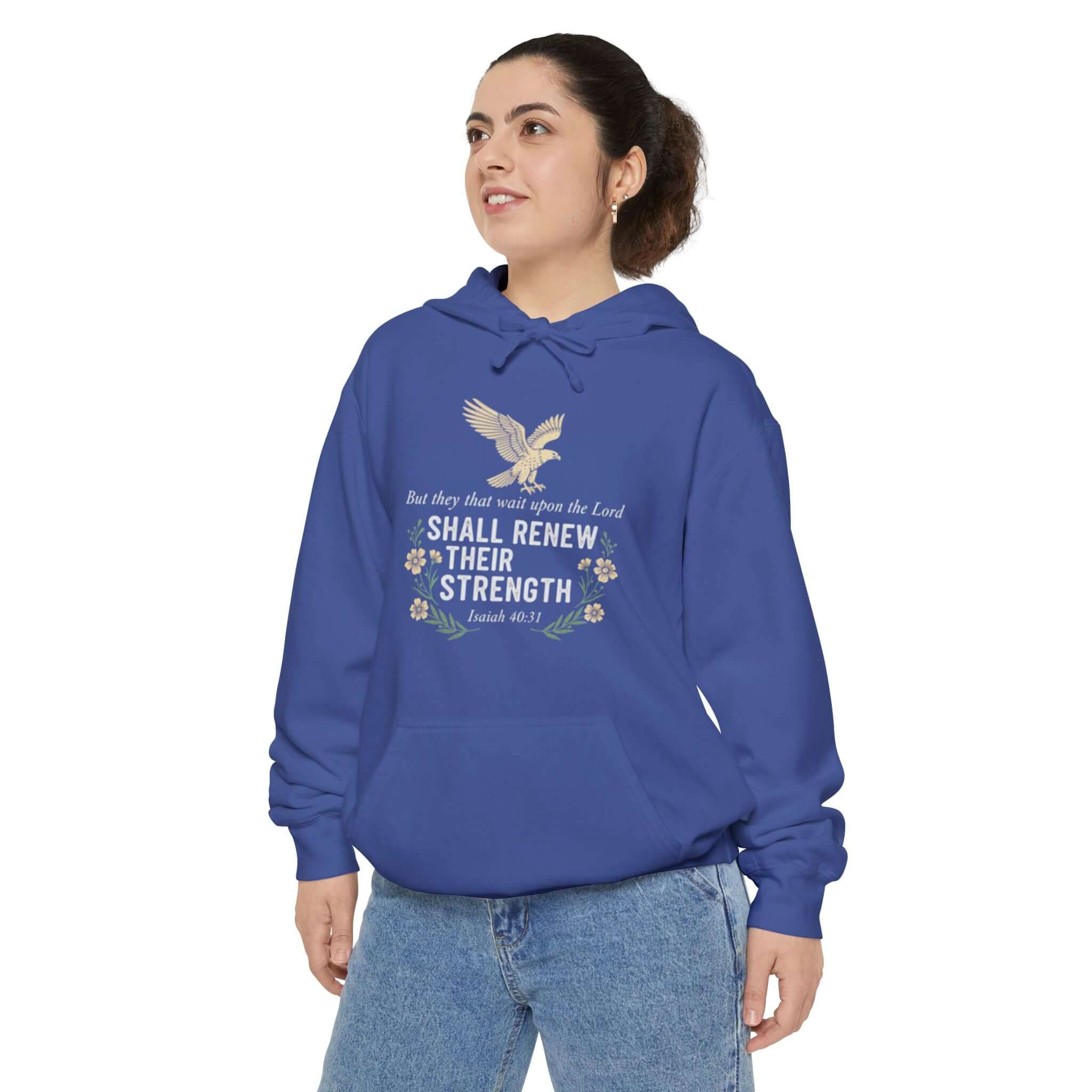 Infant apparel Hoodie Royal Blue Isaiah 40:31 Faith Hoodie