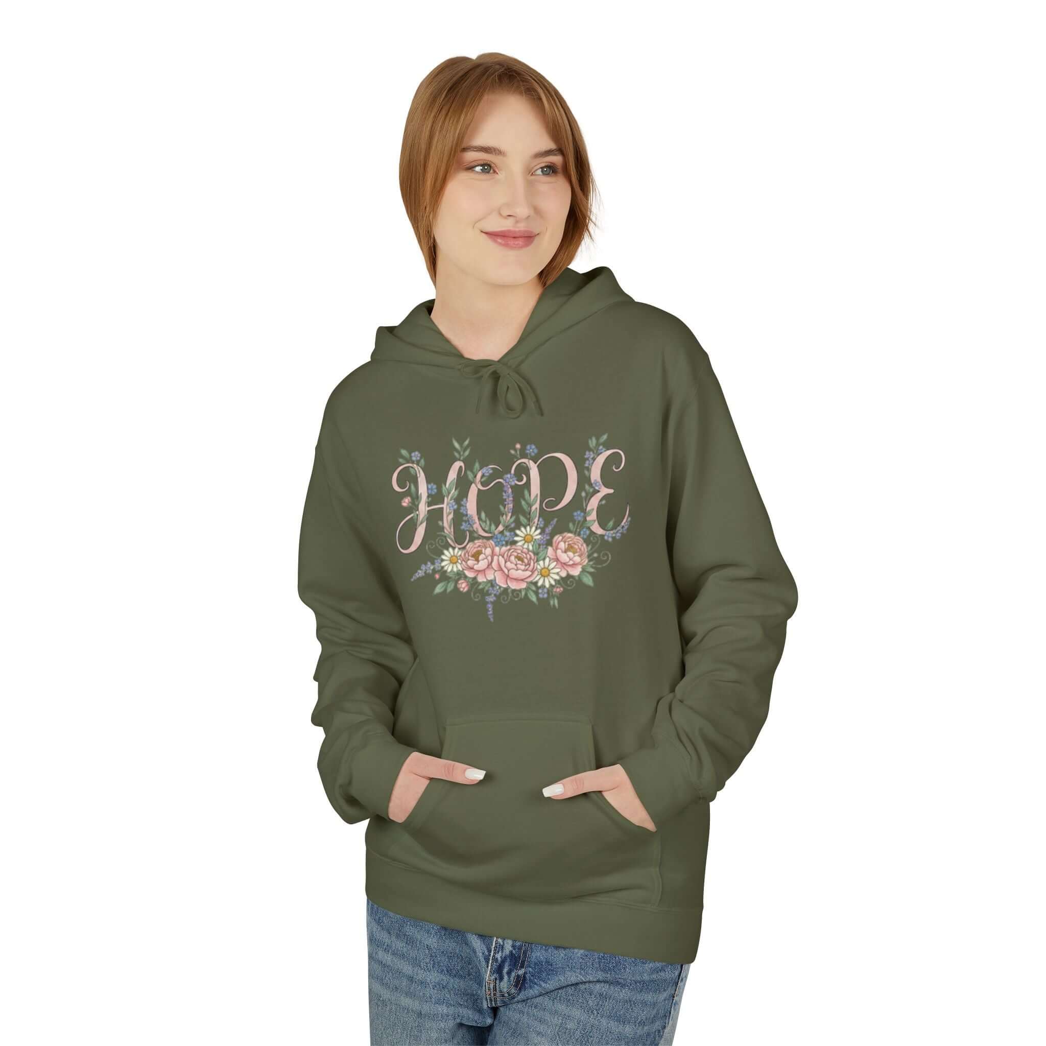 christian sweatshirt green Inspirational Scripture-Inspired Sweatshirt