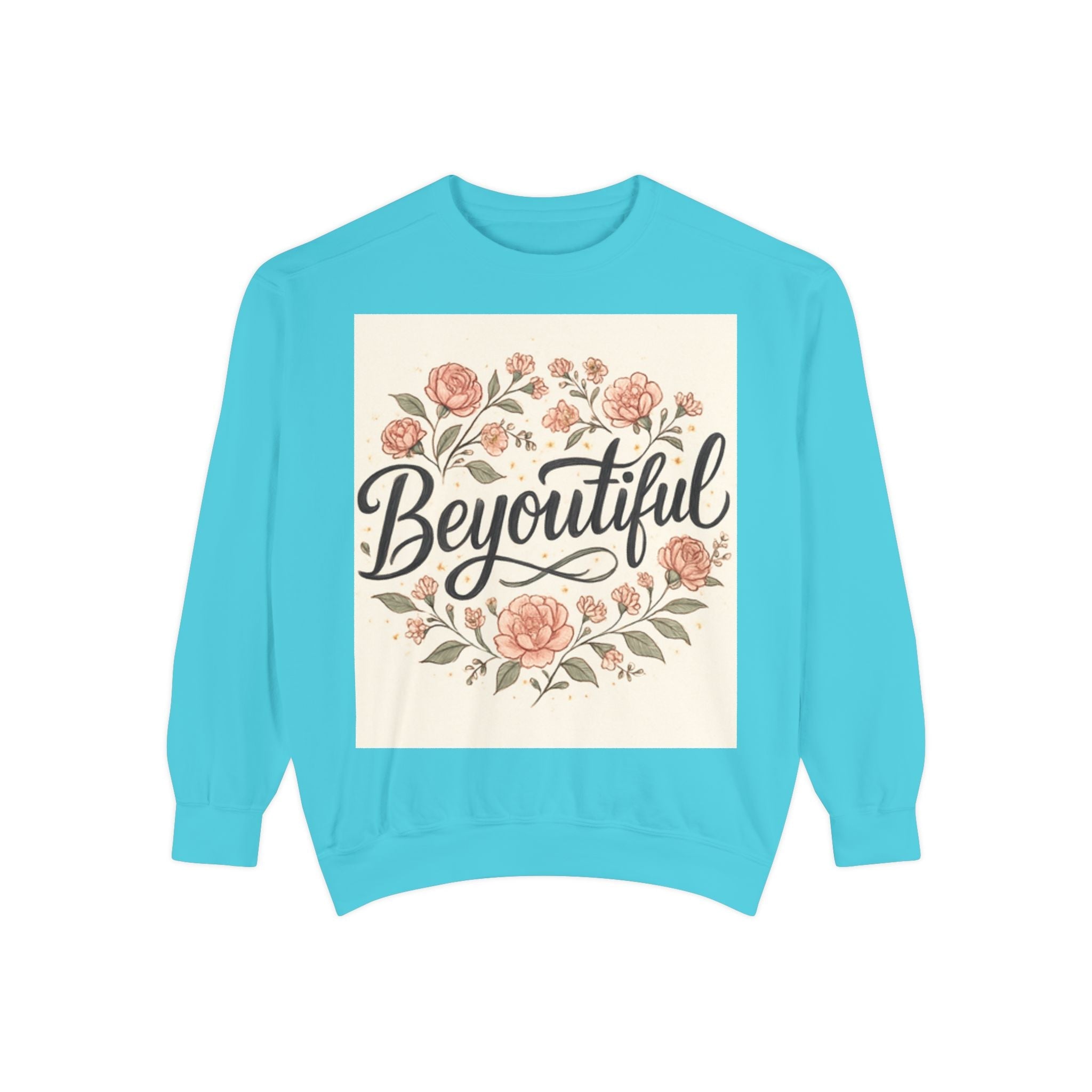 christian sweatshirt Beyoutiful Floral Sweatshirt, Cozy Sweatshirt blue