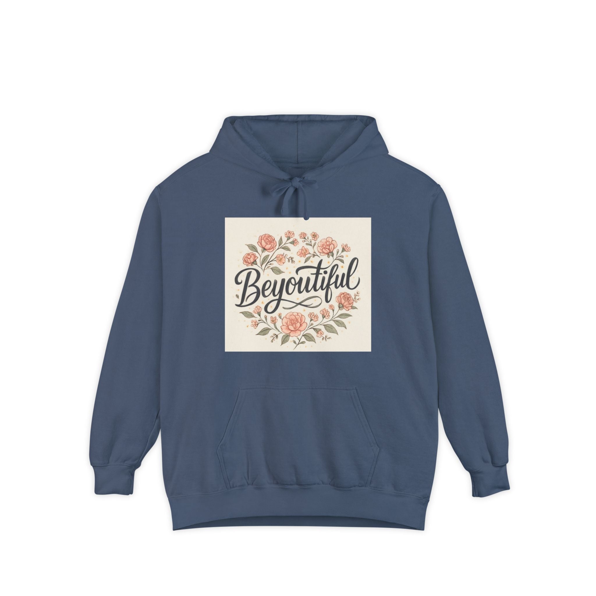Beyoutiful Floral Hoodie, Comfortable Hoodie, Floral Design grey