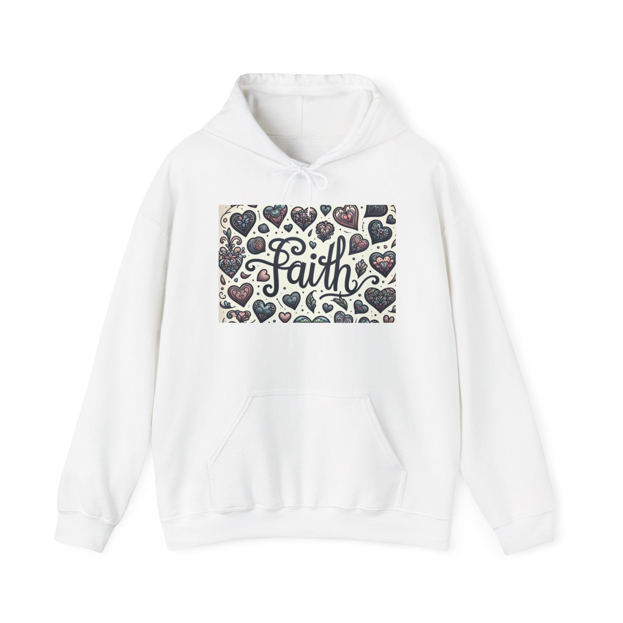 christian sweatshirt Faith Heart Hoodie, Cozy Sweatshirt white