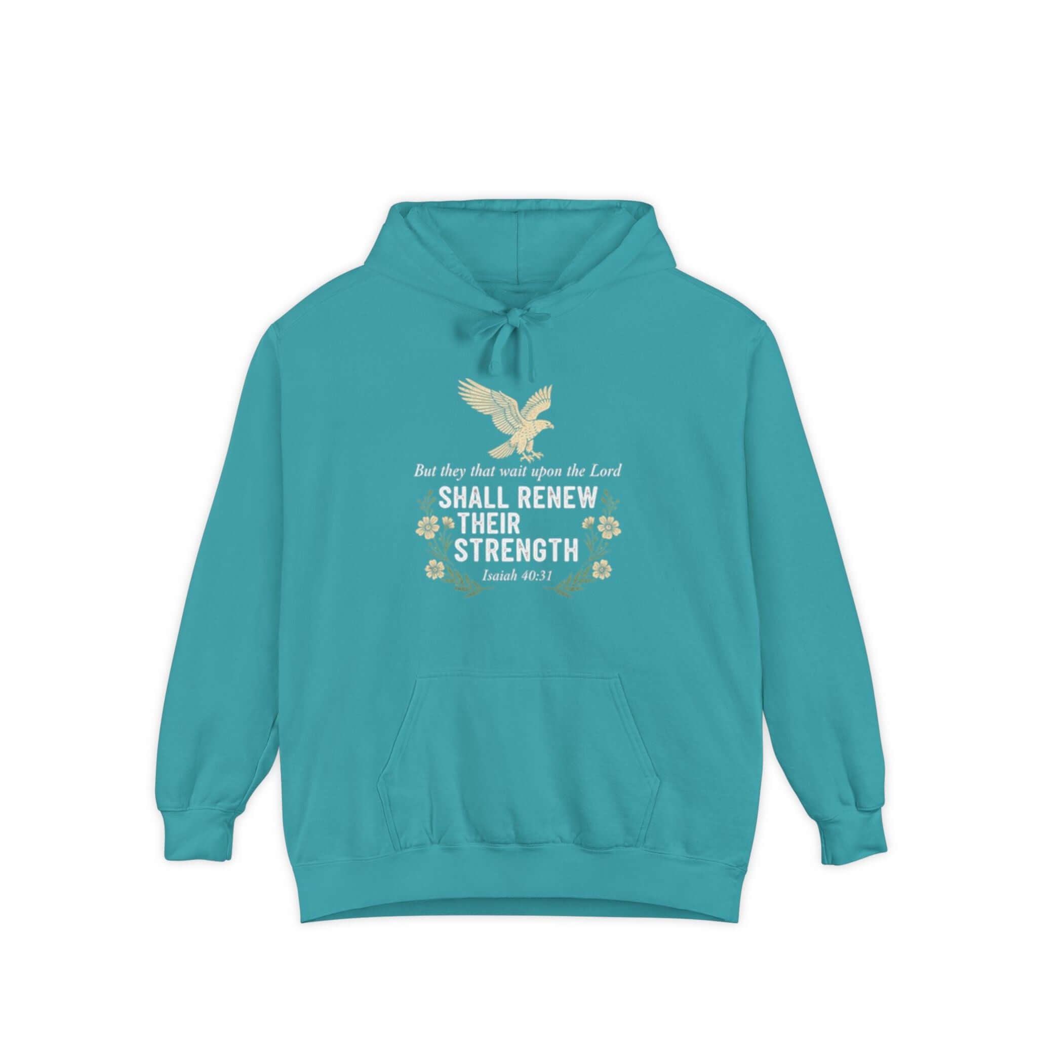 Infant apparel Hoodie Turquoise Isaiah 40:31 Faith Hoodie