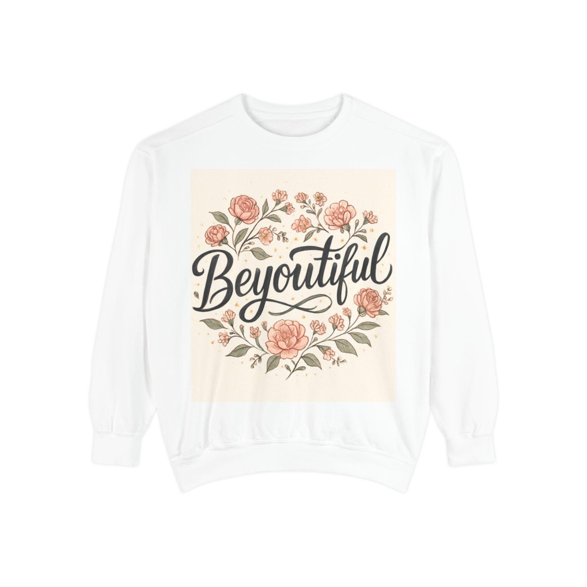 christian sweatshirt Beyoutiful Floral Sweatshirt, Cozy Sweatshirt white