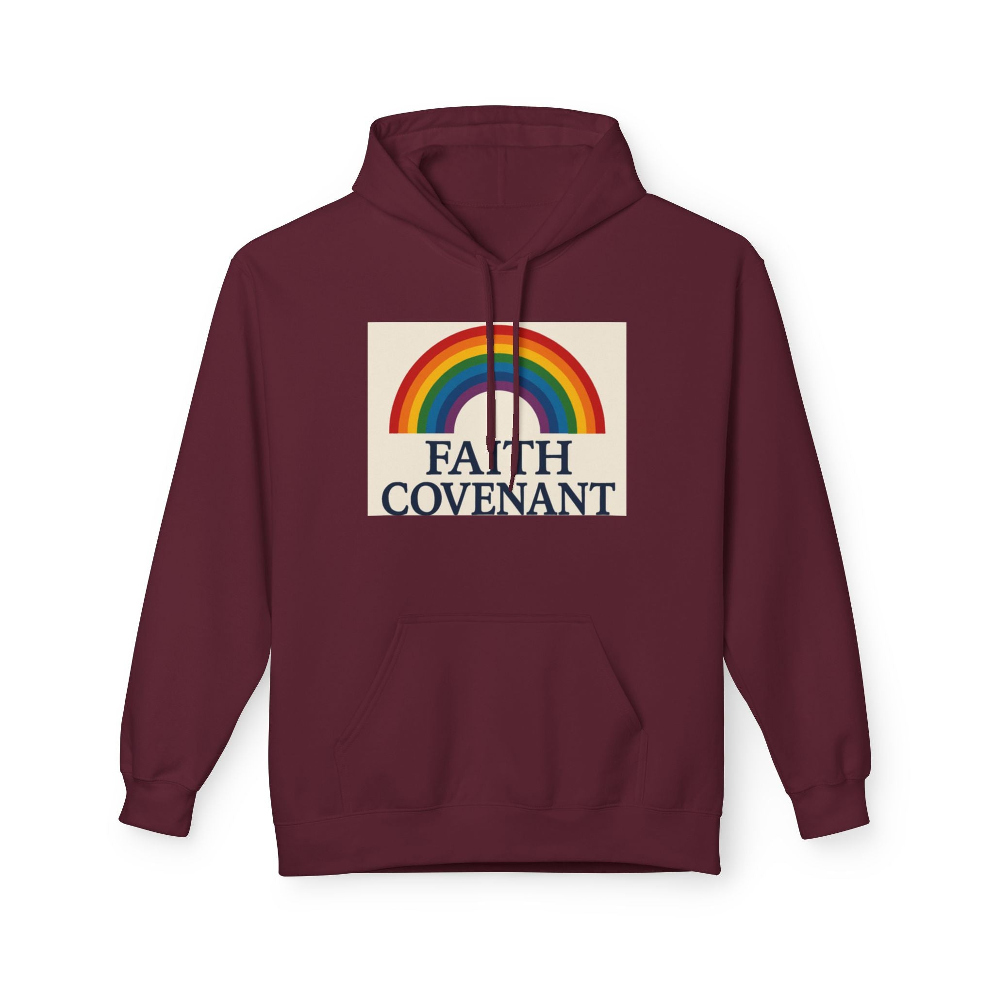 Faith Covenant Hoodie Rainbow Hoodie Christian Clothing maroon