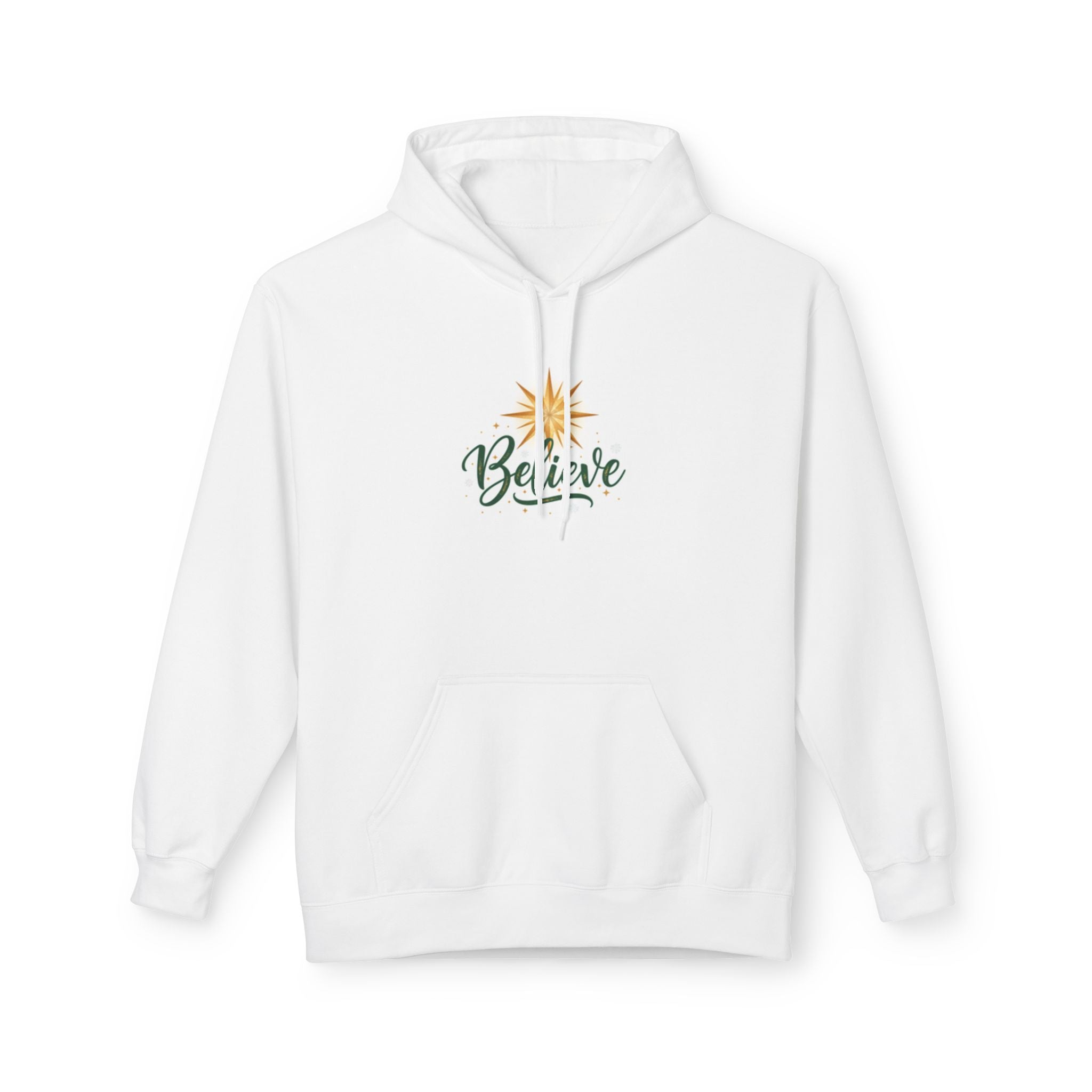 christian sweatshirt Believe Holiday Hoodie white