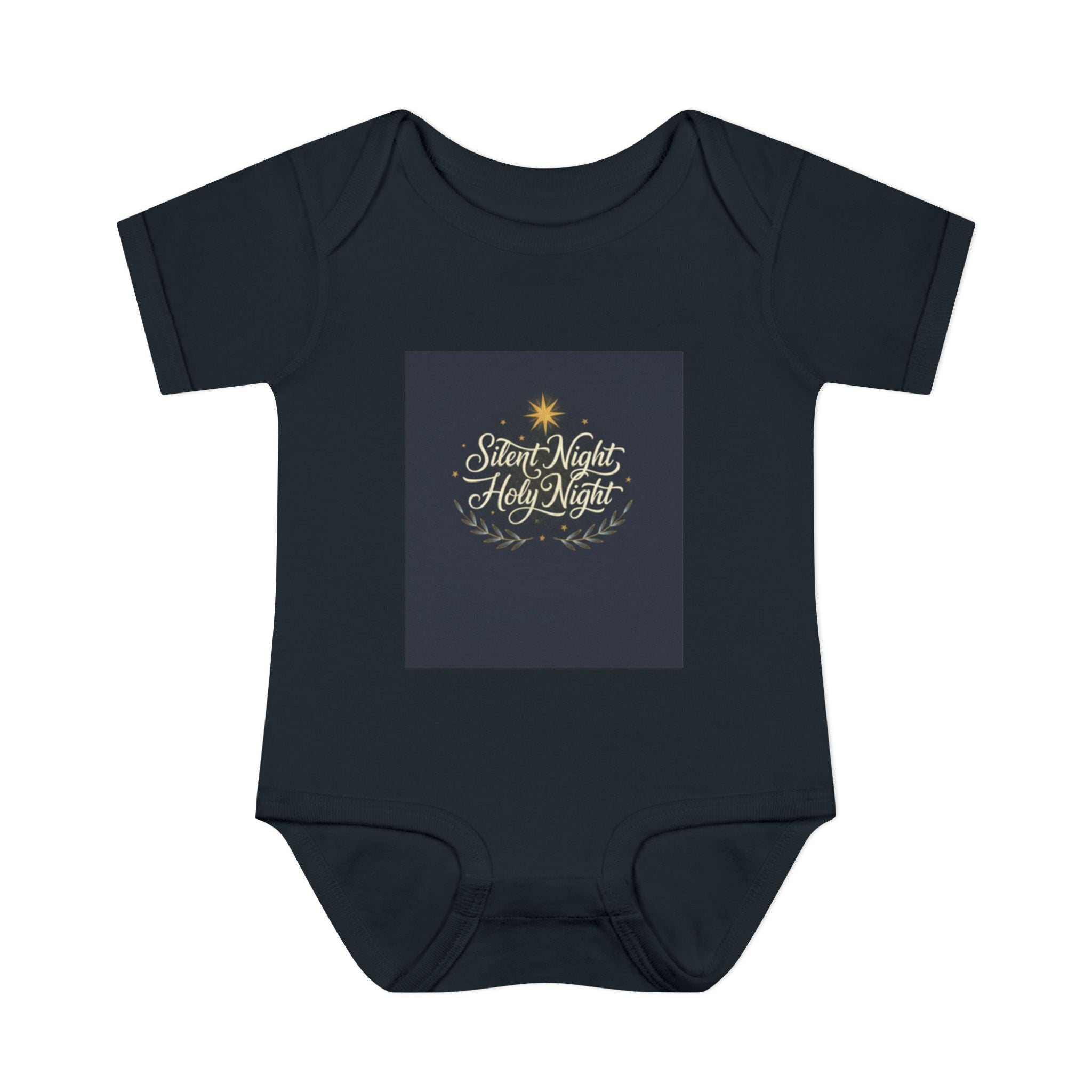 Silent Night Baby Bodysuit — Christmas Infant Onesie Printify black