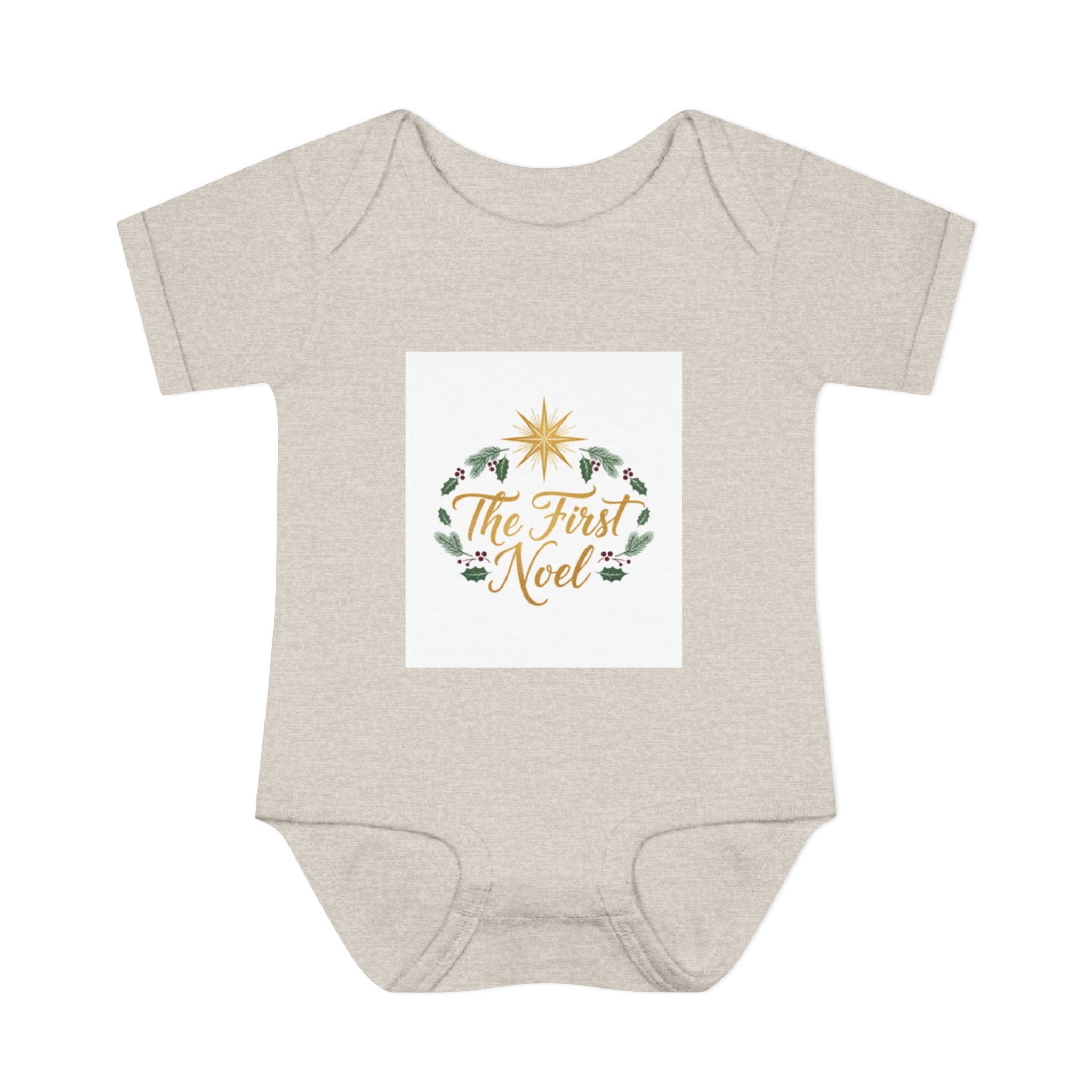 Infant Bodysuit off white "The First Noel" Christmas Baby Onesie