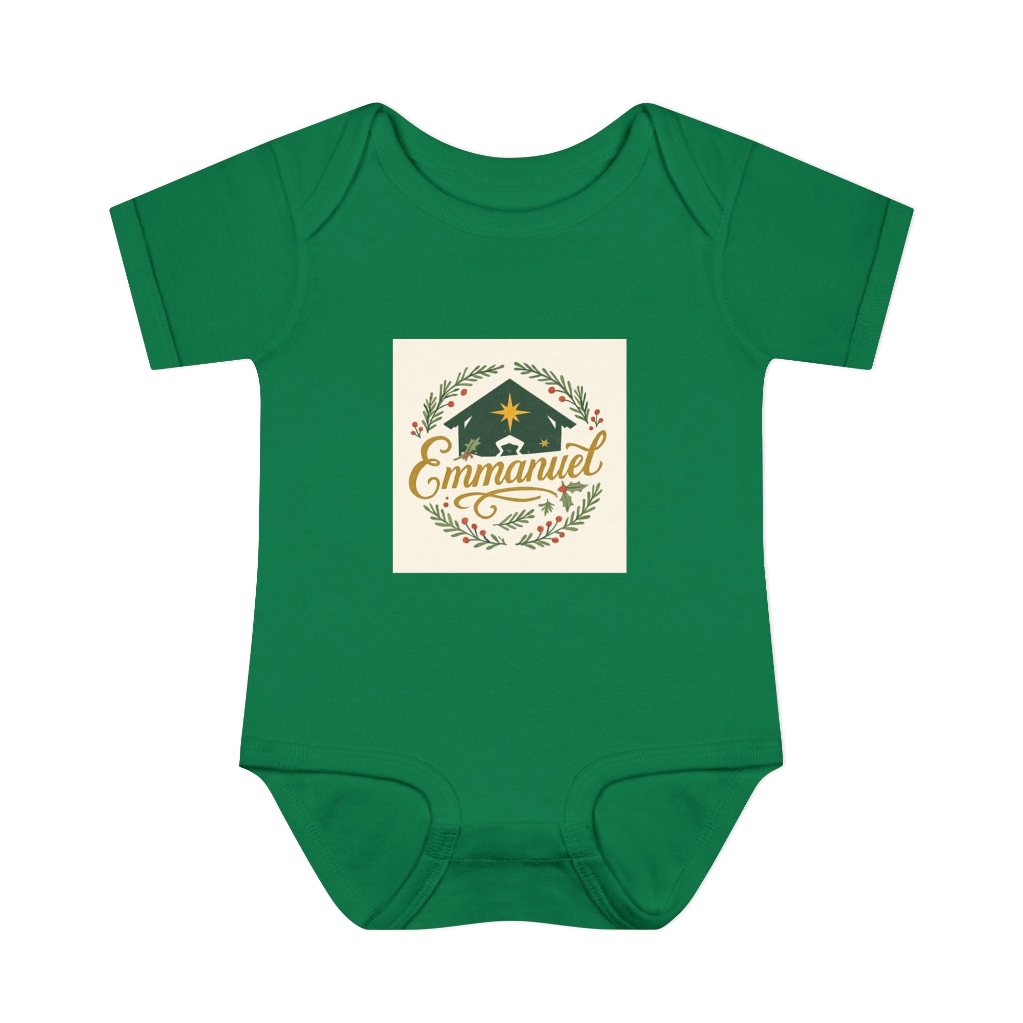 Emmanuel Christmas Infant Bodysuit — Baby Rib Onesie, 'Emmanuel' Holiday Gift