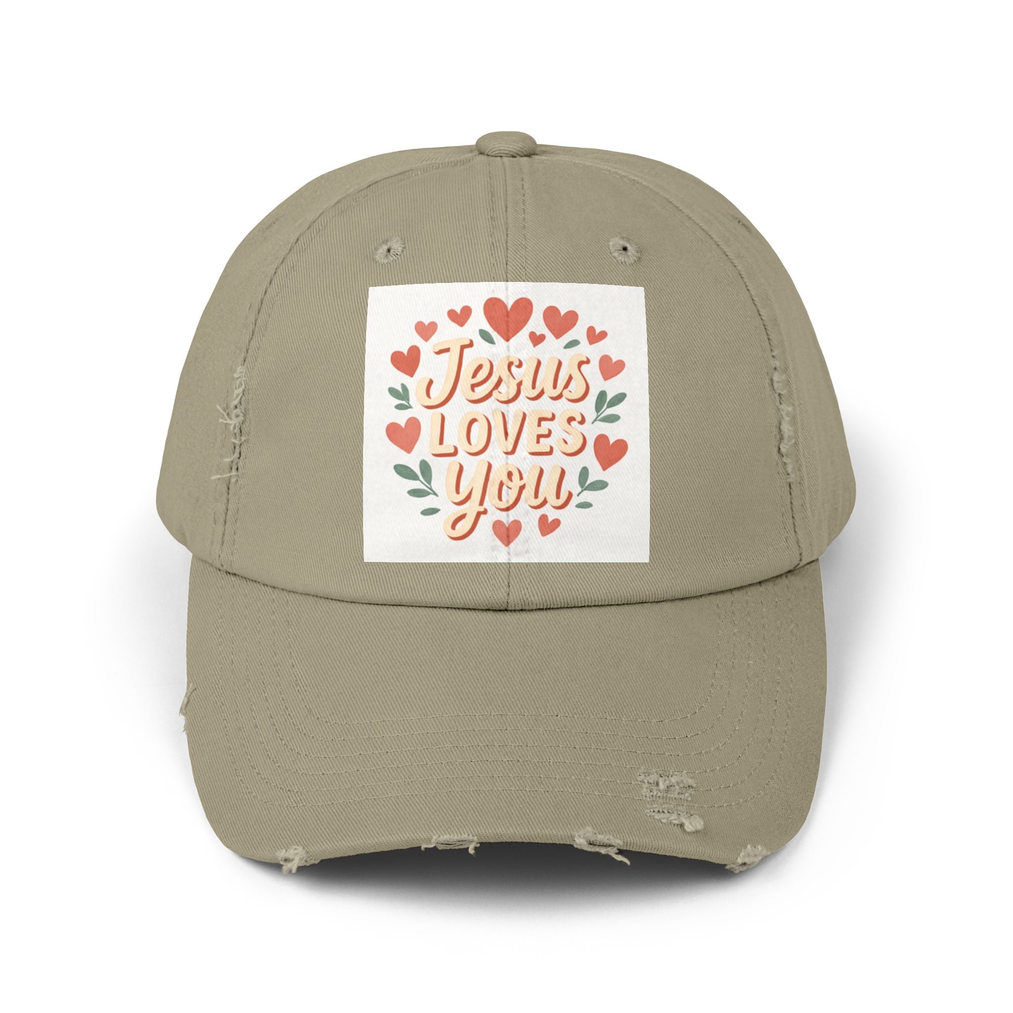 Jesus Loves You Distressed Cap, Vintage Cap, Jesus Apparel