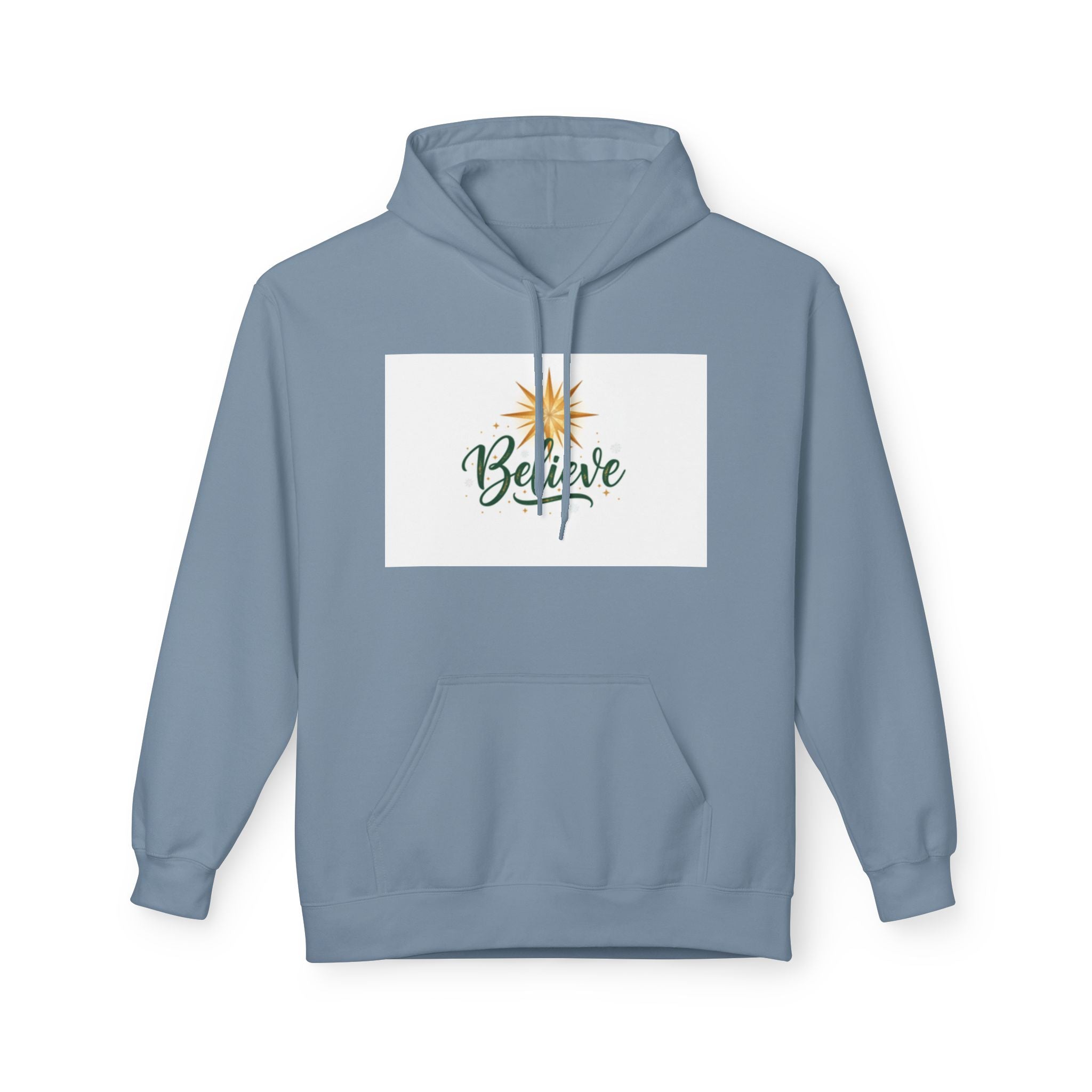 christian sweatshirt Believe Holiday Hoodie navy blue