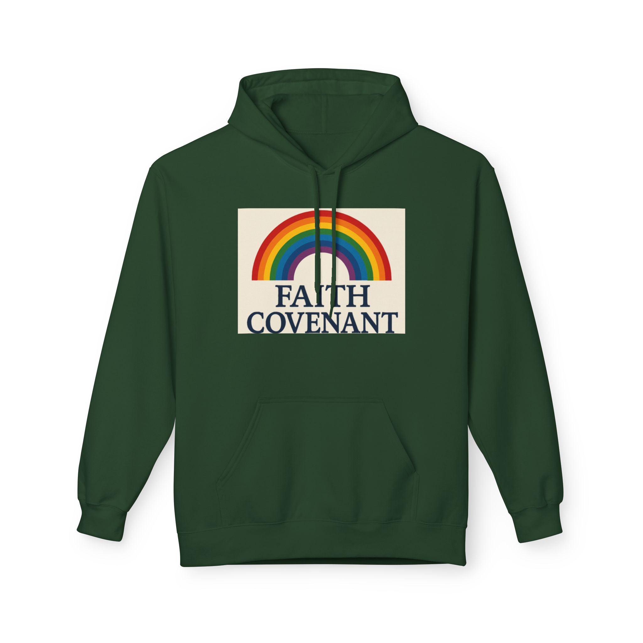 Faith Covenant Hoodie Rainbow Hoodie Christian Clothing dark green