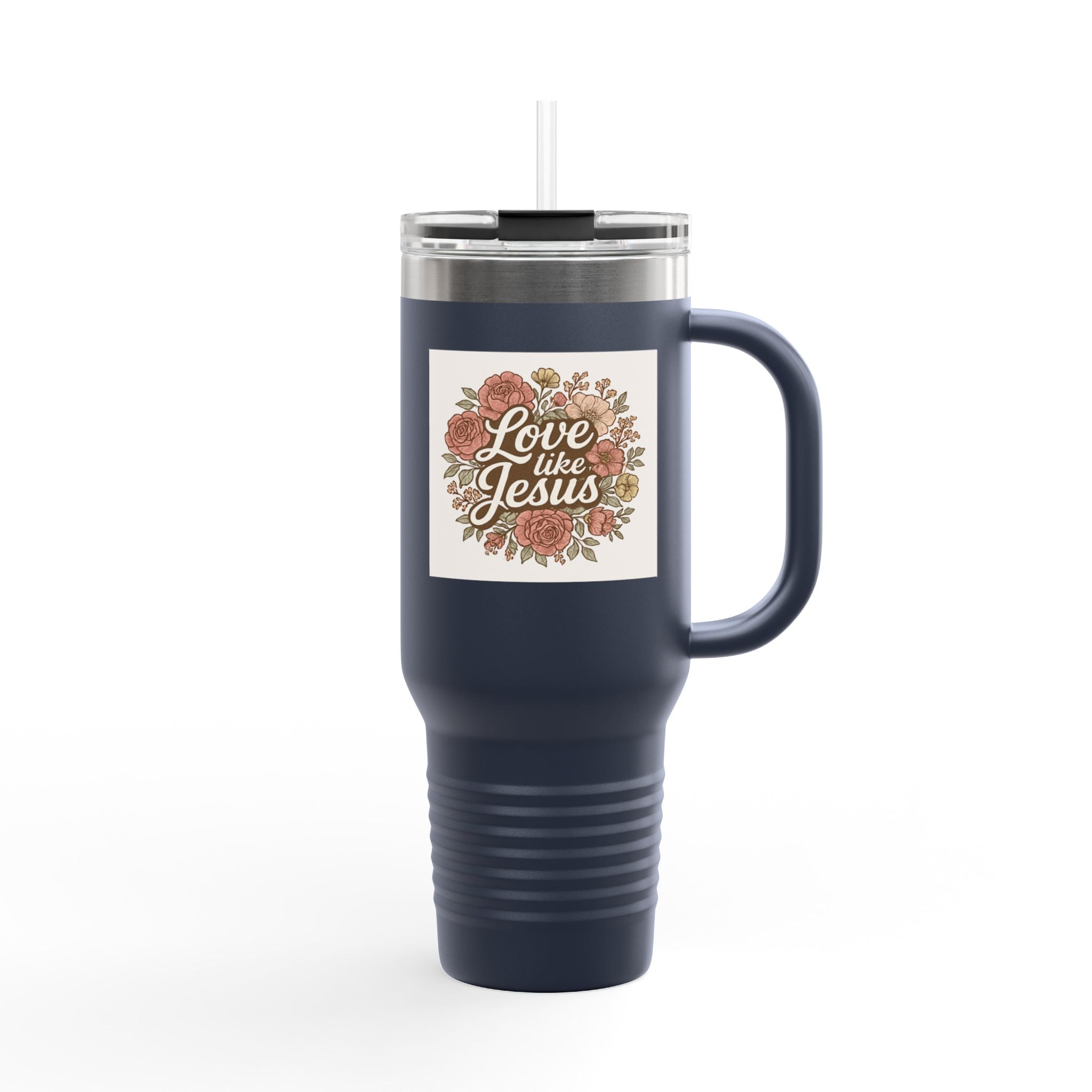 Floral Insulated Travel Mug Floral Insulated Travel Mug, 40oz black