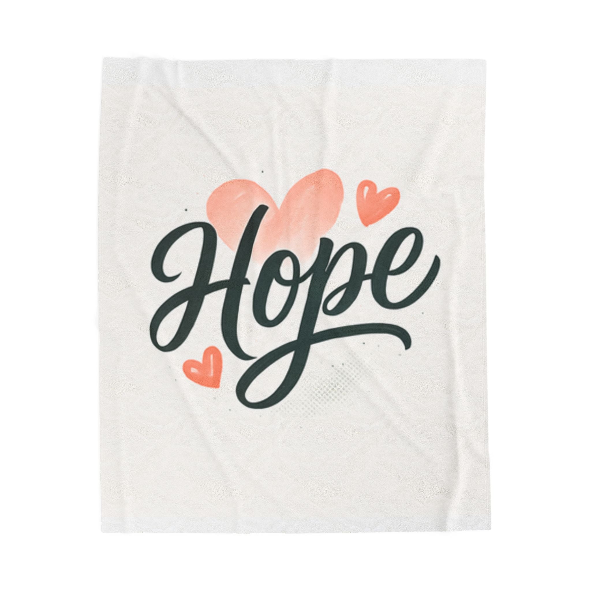 Hope Velveteen Plush Blanket, Heart Design, Soft Blanket