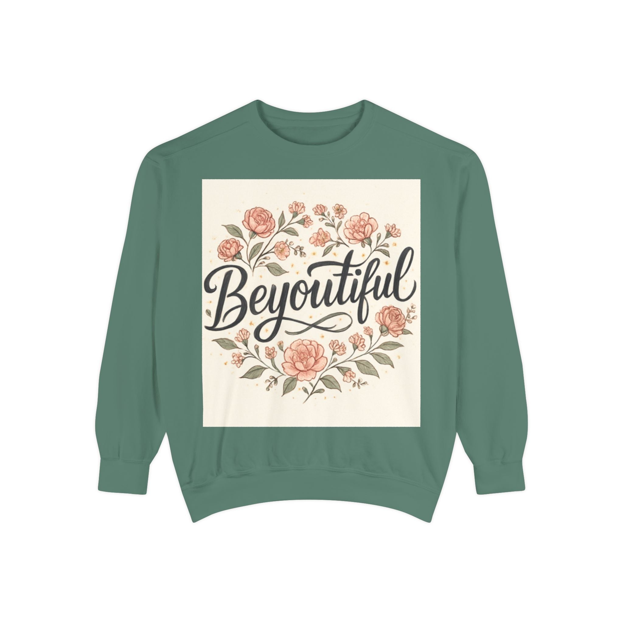 christian sweatshirt Beyoutiful Floral Sweatshirt, Cozy Sweatshirt green