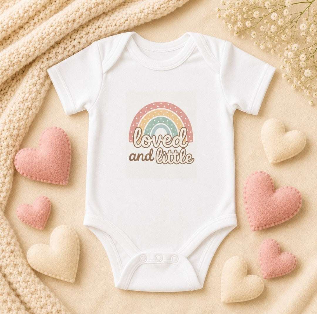 Loved and Little Rainbow Baby Bodysuit - Cute Infant Onesie for Comfort - faithcovenant