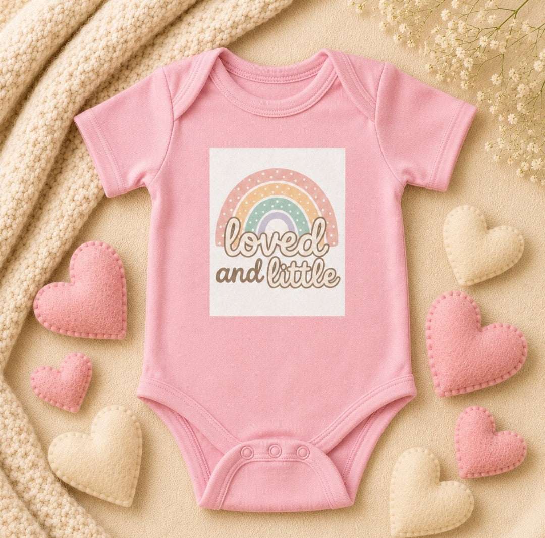 Loved and Little Rainbow Baby Bodysuit - Cute Infant Onesie for Comfort - faithcovenant