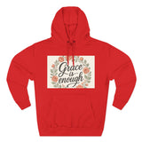 Grace is Enough Floral Hoodie, Cozy Gift for Mom, Faith-Based Clothing
