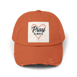 Pray Always Distressed Cap - Faith-Inspired Hat for Everyday Wear, Casual Style Printify