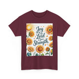 Joy of the Lord Sunflower Tee, Faith Shirt, Faith Based Apparel Printify