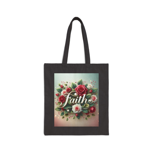 Faith Floral Tote Bag, Christian gift, Cotton tote bag