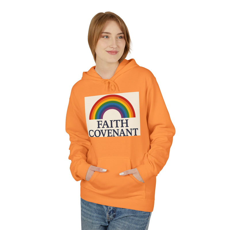 Faith Covenant Rainbow Hoodie — Retro Inspirational Christian Pullover