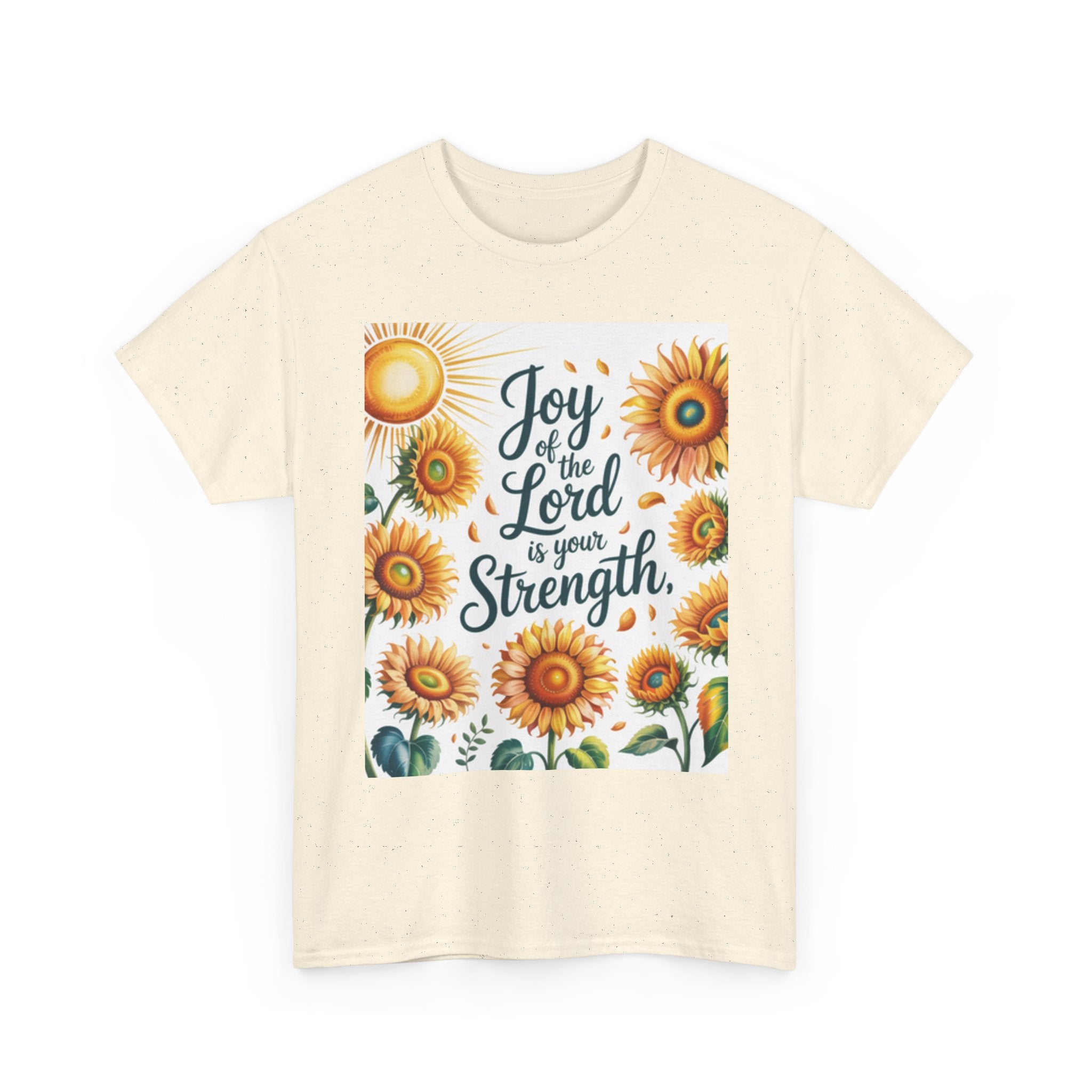 Joy of the Lord Sunflower Tee, Faith Shirt, Faith Based Apparel Printify