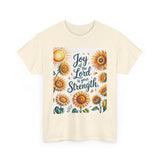 Joy of the Lord Sunflower Tee, Faith Shirt, Faith Based Apparel Printify