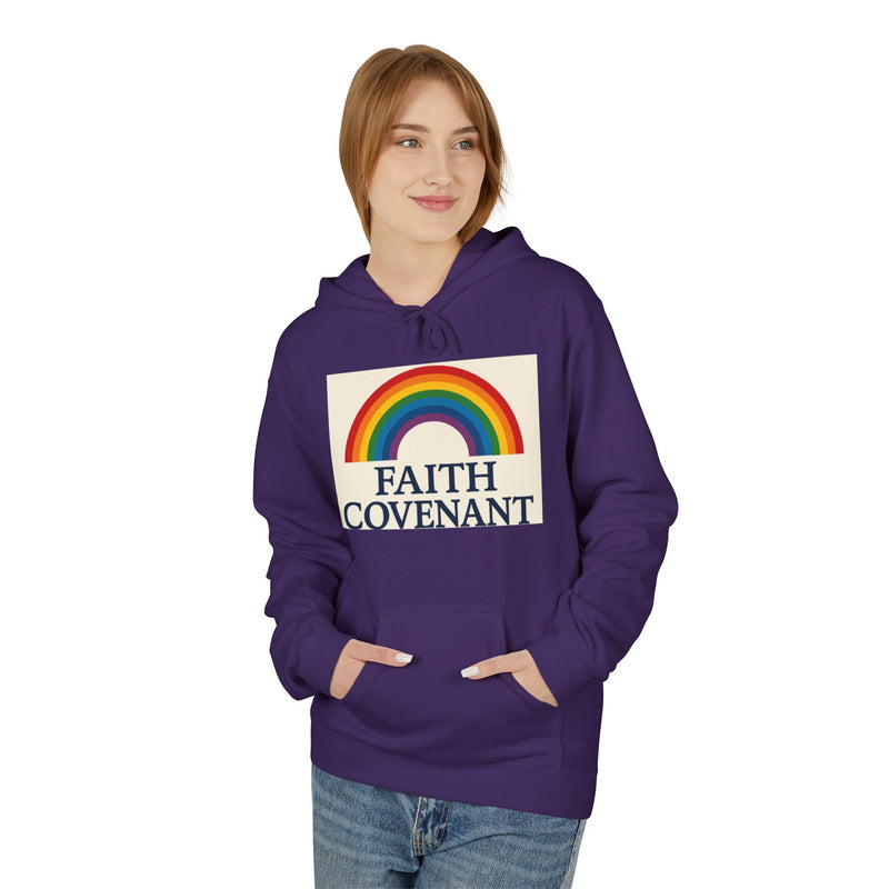 Faith Covenant Rainbow Hoodie — Retro Inspirational Christian Pullover
