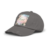 Blessed Distressed Cap, Floral Cap, Casual Wear