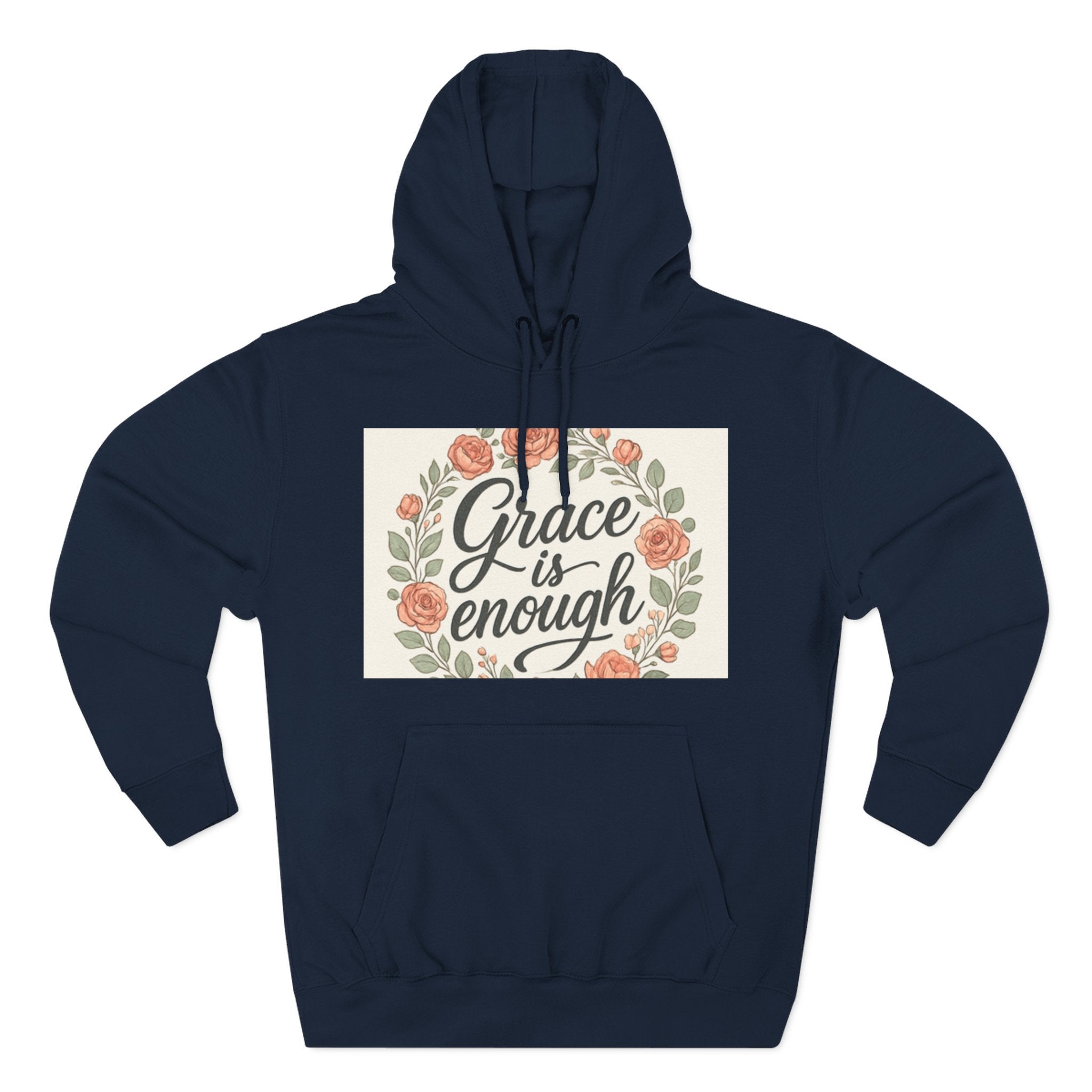 christian gifts Grace is Enough Floral Hoodie black