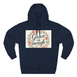 Grace is Enough Floral Hoodie, Cozy Gift for Mom, Faith-Based Clothing Printify