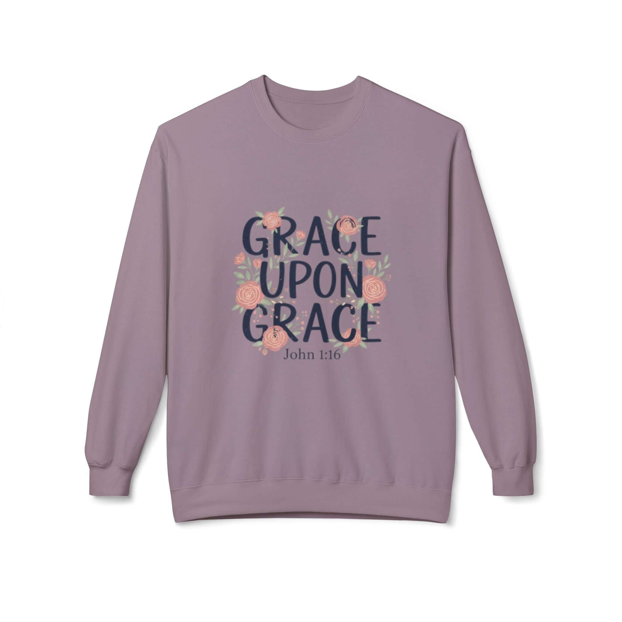 Grace Upon Grace Floral Sweatshirt — Women's Inspirational Floral Crewneck