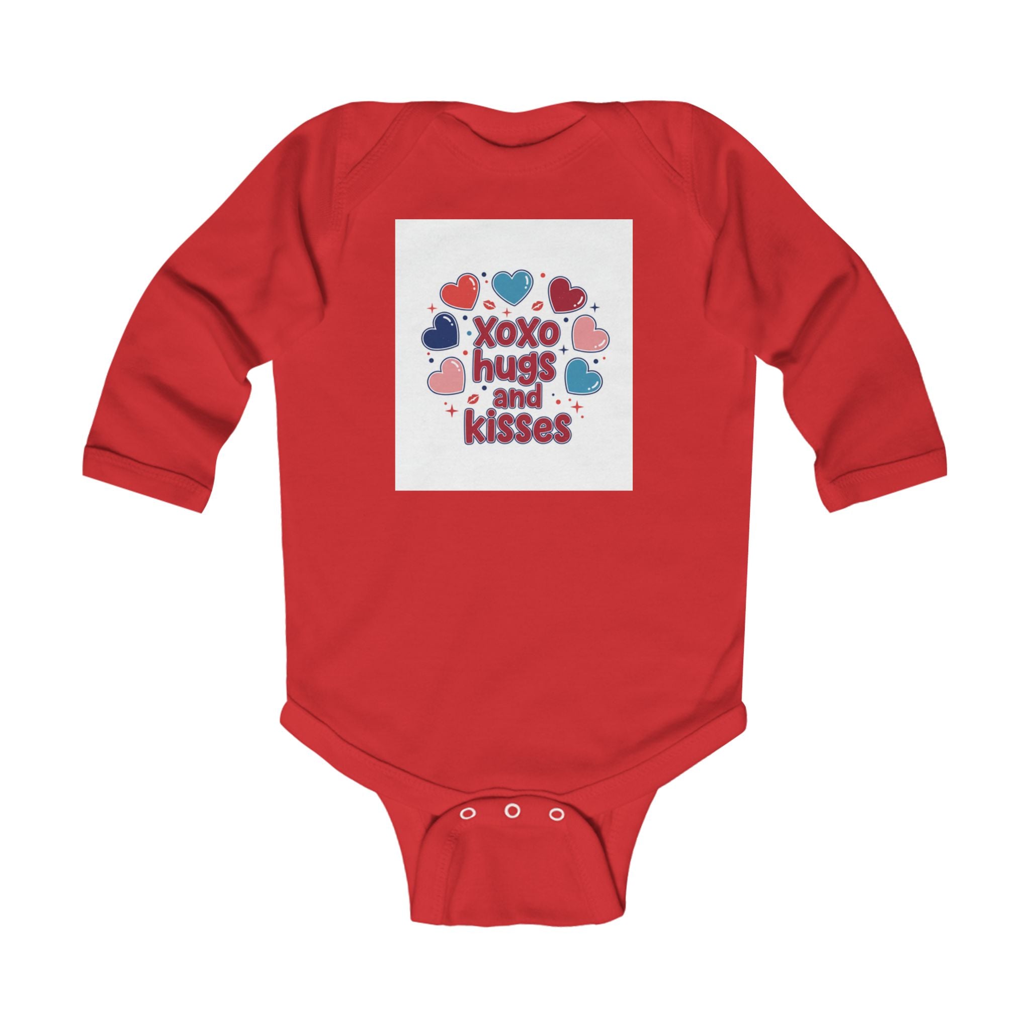 Xoxo Hugs and Kisses Infant Long Sleeve Bodysuit — Baby Valentine Bodysuit
