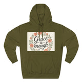 Grace is Enough Floral Hoodie, Cozy Gift for Mom, Faith-Based Clothing Printify