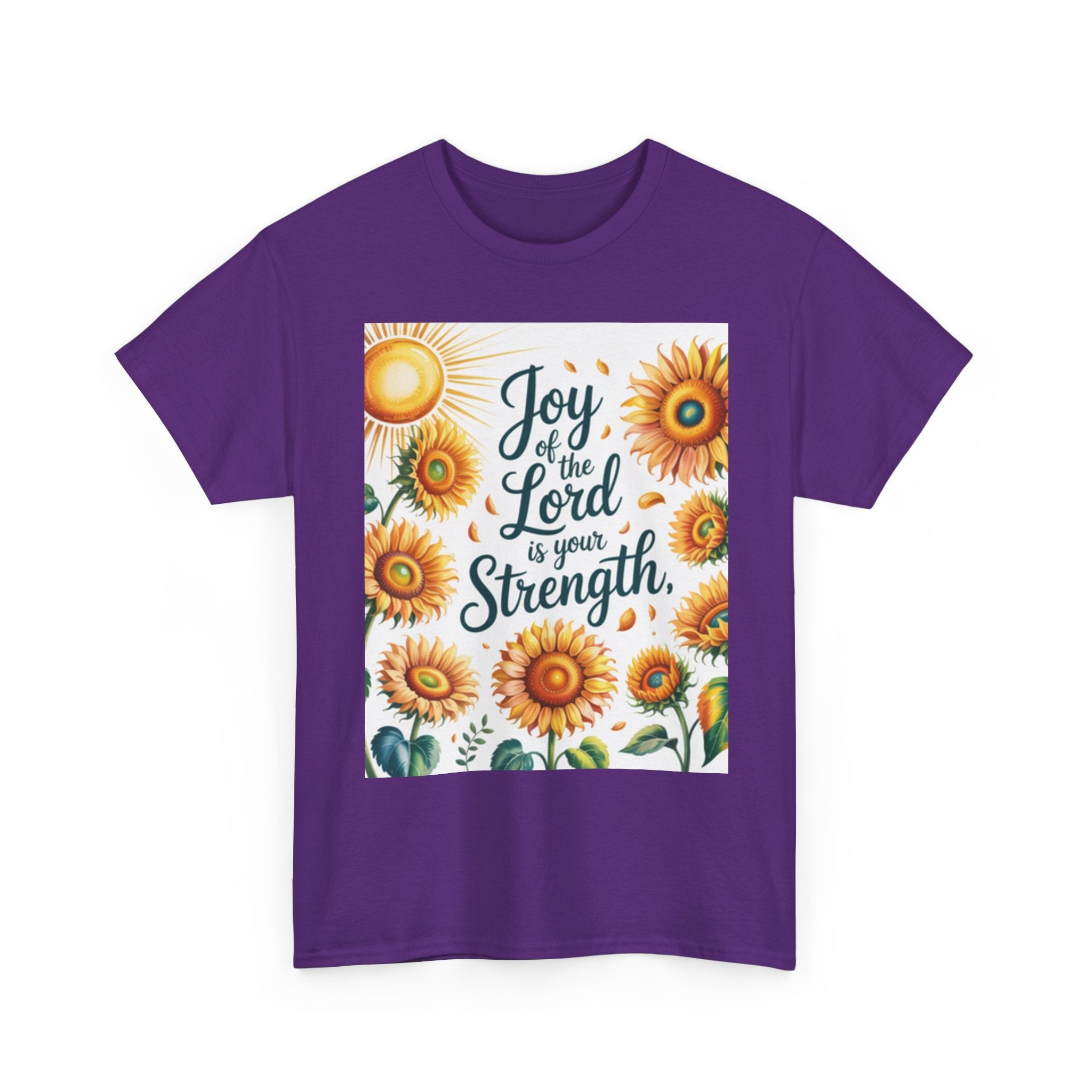 Joy of the Lord Sunflower Tee, Faith Shirt, Faith Based Apparel Printify