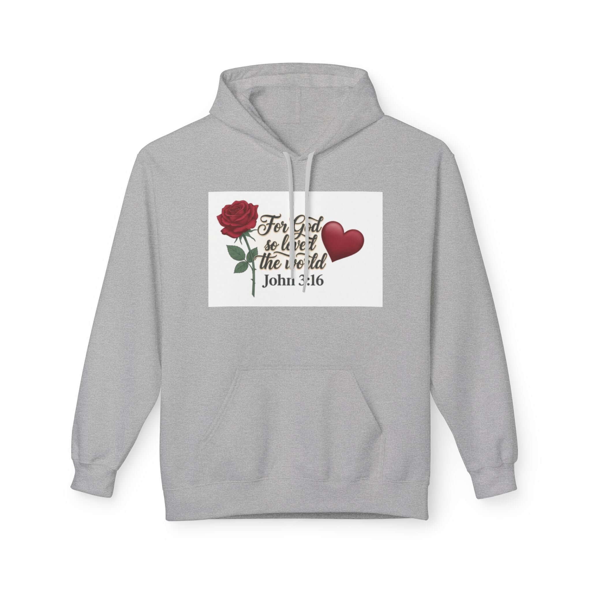 Christian sweatshirt gray  Loved The World Hoodie — John 3:16 Faith Hoodie