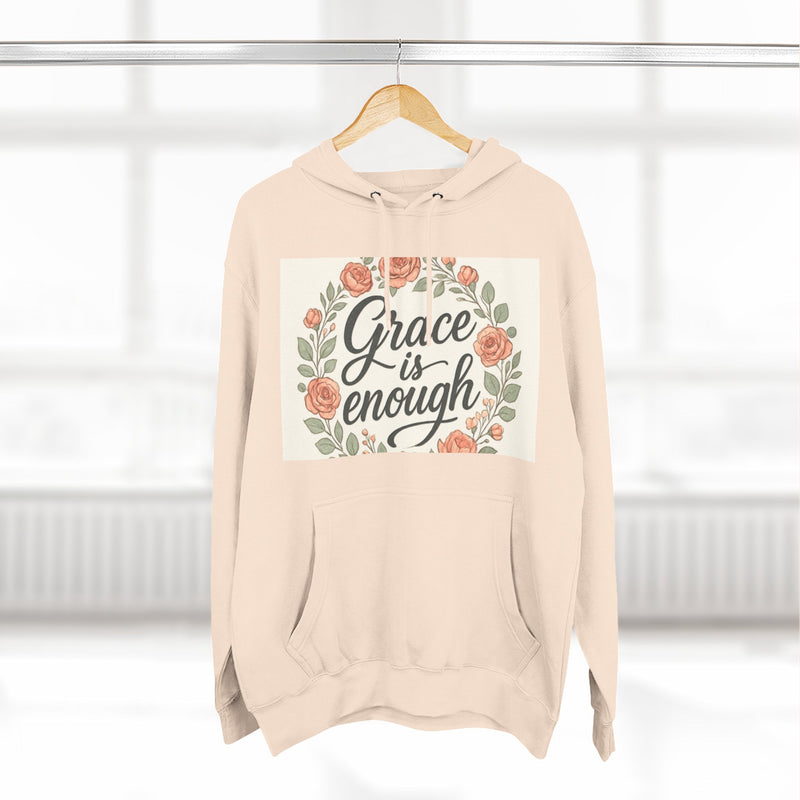 Grace is Enough Floral Hoodie, Cozy Gift for Mom, Faith-Based Clothing