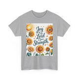 Joy of the Lord Sunflower Tee, Faith Shirt, Faith Based Apparel Printify