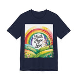Faith, Hope & Love, Rainbow Graphic Tee, Faith Shirt Printify