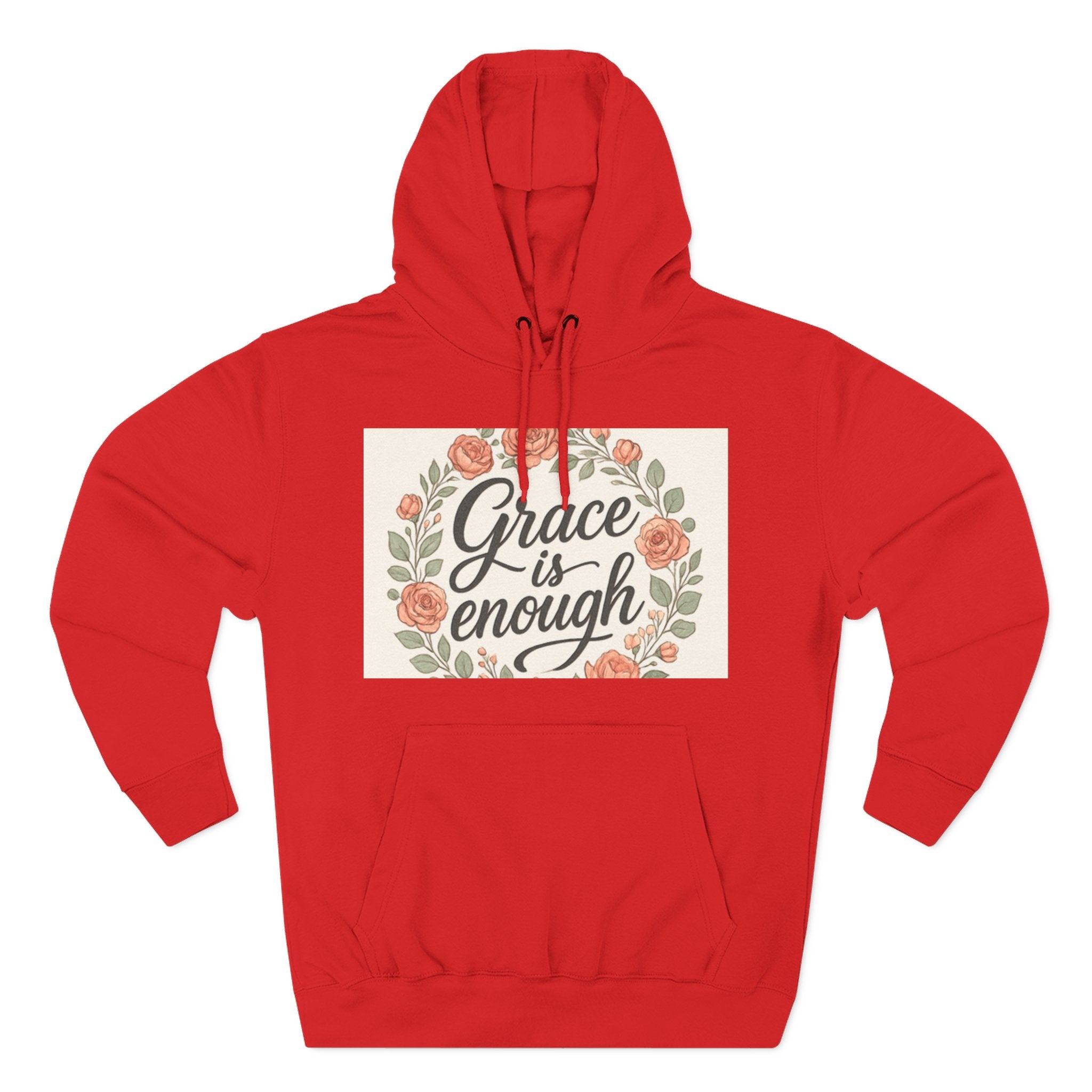 christian gifts Grace is Enough Floral Hoodie red