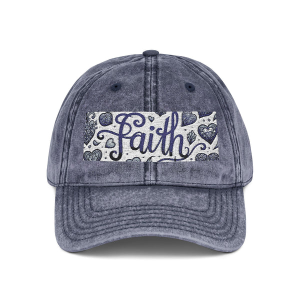 Embroidered Cap - Faith Vintage Design, Faith Apparel, Women's Cap