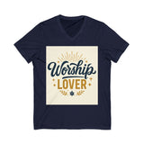 Worship Lover Tee, V Neck Shirt, Praise and Worship Printify