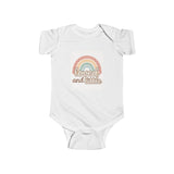 Rainbow Loved and Little Baby Bodysuit, Cute Infant Onesie, Baby Shower Outfit Printify