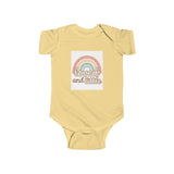 Rainbow Loved and Little Baby Bodysuit, Cute Infant Onesie, Baby Shower Outfit Printify